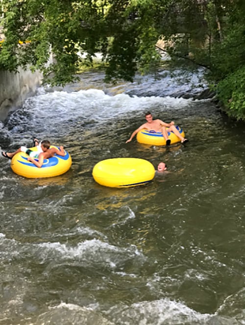 tubing the portneuf river in Lava Hot Springs, Idaho