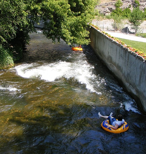 riding the portneuf river through town